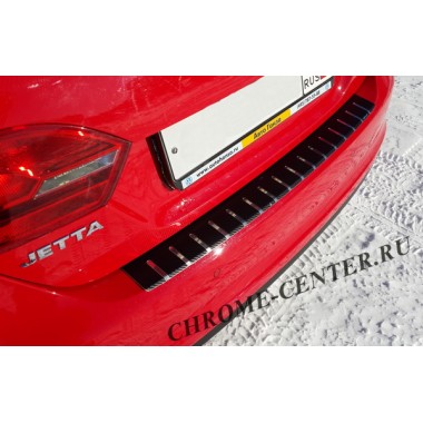 Накладка на задний бампер (carbon) VW Jetta 6 (2010- ) бренд – Alu-Frost (Польша) главное фото